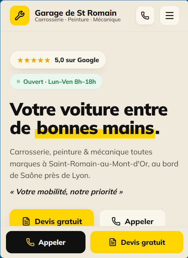 Site Garage de St Romain